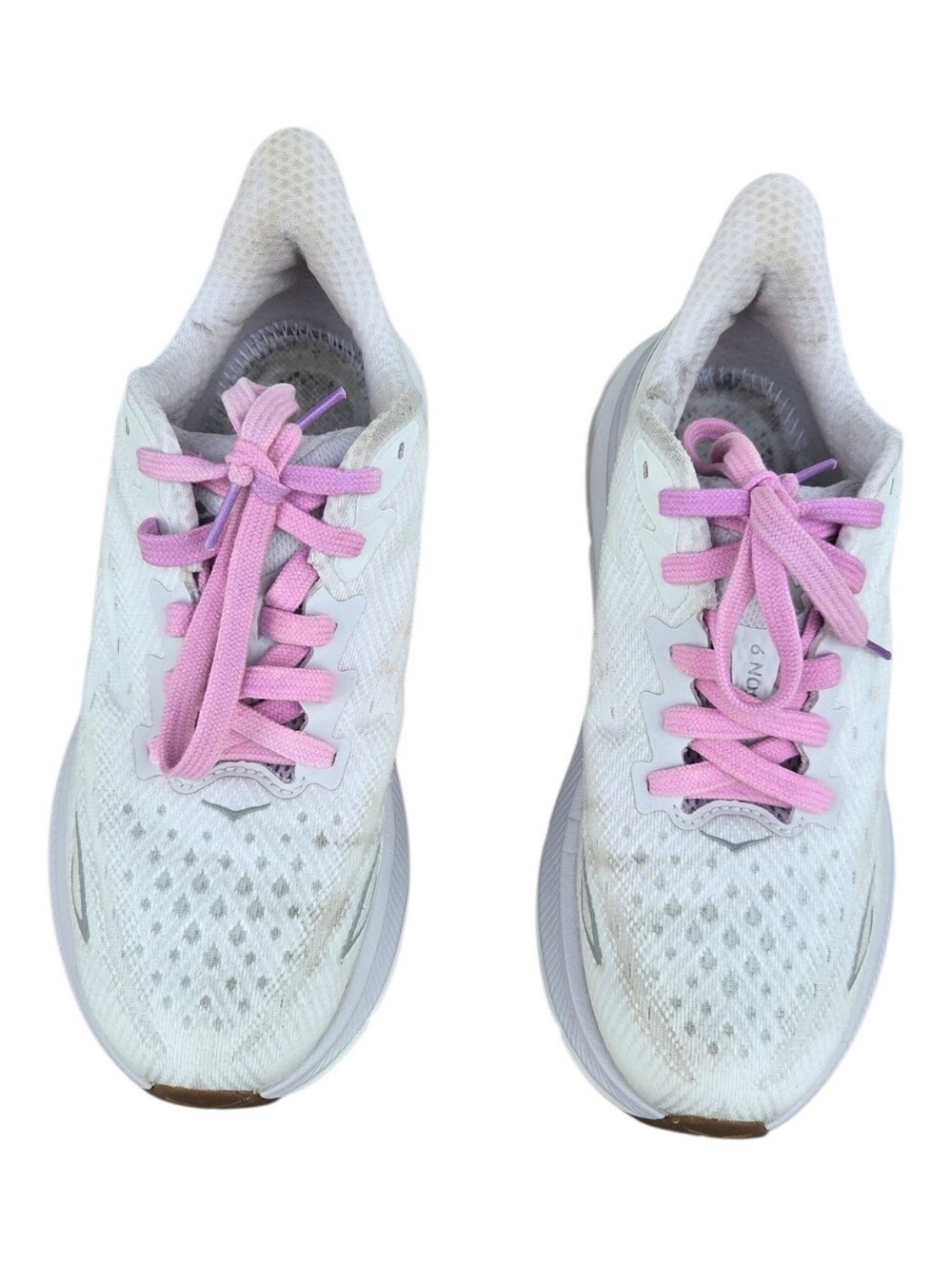 Hoka Clifton 9 Cosmetic Gray & Aster Flower Women's Running Shoes Size 8B (US 8)